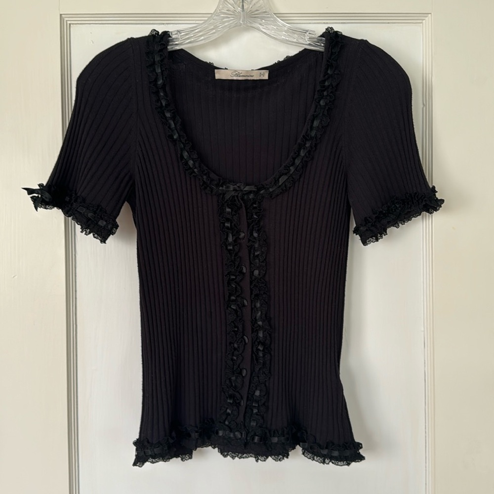 Vintage Blumarine Lace and Ribbon Top